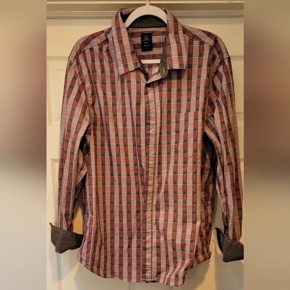 Michael Strahan Other - $45 Mens Michael Stahan Red Plaid Modern Fit Casual Button Down XXL 19-19.5
